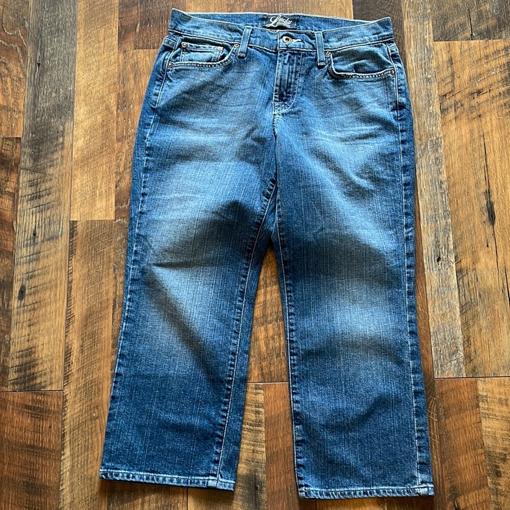Lucky Brand Jeans by Gene Montesano Classic Rider Crop Medium Wash size 6